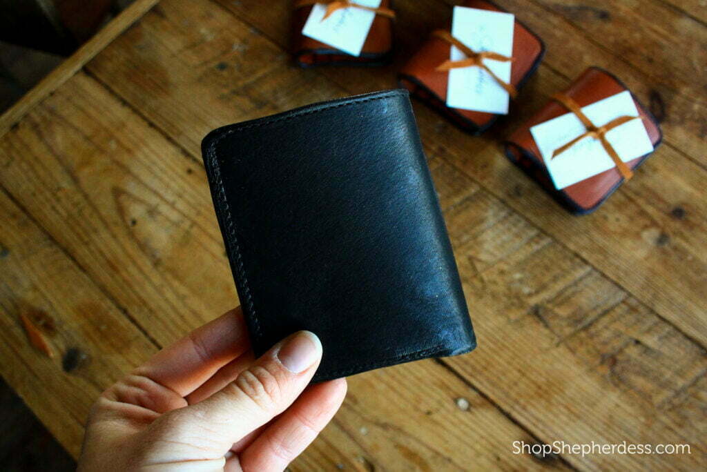 American Made Leather Wallet by the Shepherdess at Harmony Farms