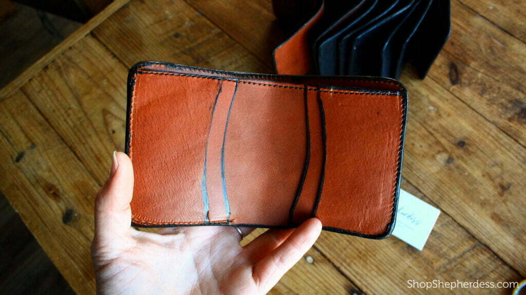 American Made Leather Wallet by the Shepherdess at Harmony Farms